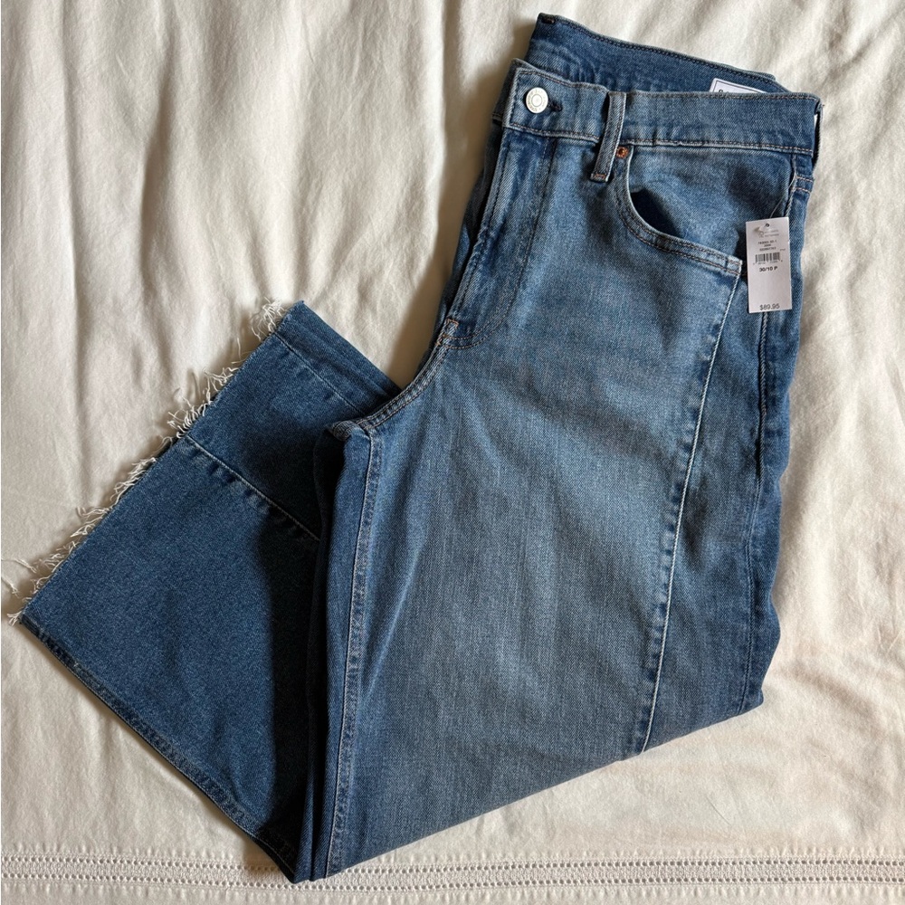 GAP Women's High Rise Stride Wide-Leg Ankle Jeans